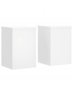 Supporti per Piante 2 pz Bianchi 20x20x30 cm Legno Multistrato 2