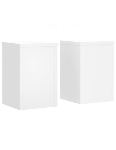 Supporti per Piante 2 pz Bianchi 20x20x30 cm Legno Multistrato