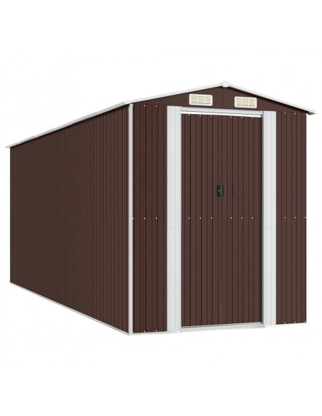 Capanno da Giardino Marrone Scuro 192x523x223cm Acciaio Zincato