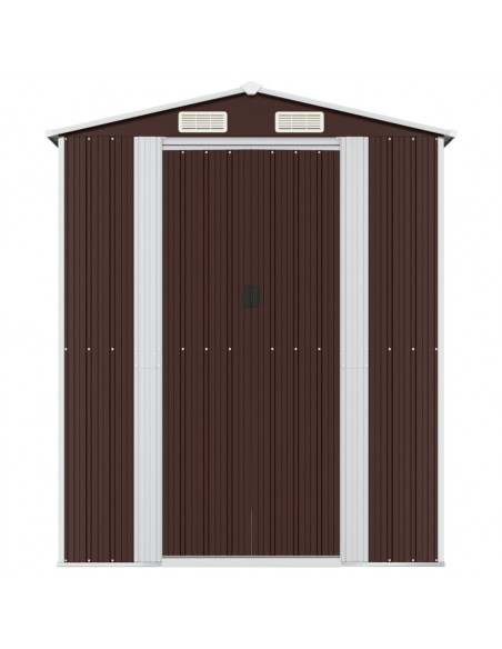 Capanno da Giardino Marrone Scuro 192x523x223cm Acciaio Zincato