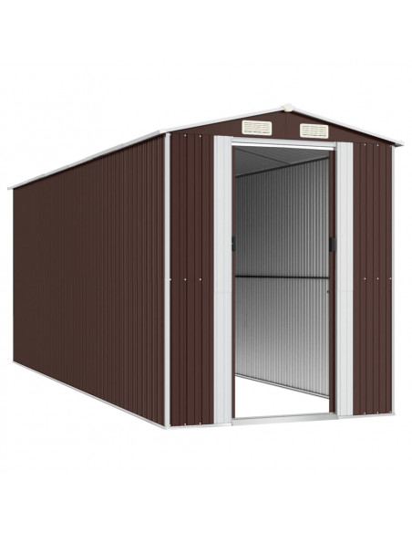 Capanno da Giardino Marrone Scuro 192x523x223cm Acciaio Zincato