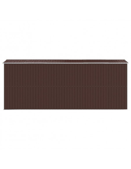 Capanno da Giardino Marrone Scuro 192x523x223cm Acciaio Zincato