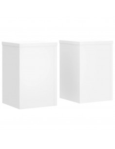 Supporti per Piante 2 pz Bianchi 25x25x35 cm Legno Multistrato 2