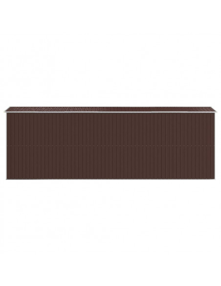 Capanno da Giardino Marrone Scuro 192x606x223cm Acciaio Zincato