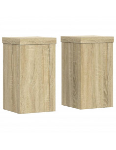 Supporti per Piante 2 pz Rovere 10x10x18 cm in Multistrato 2