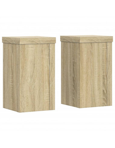 Supporti per Piante 2 pz Rovere 10x10x18 cm in Multistrato