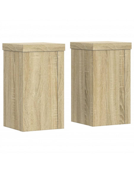 Supporti per Piante 2 pz Rovere 10x10x18 cm in Multistrato