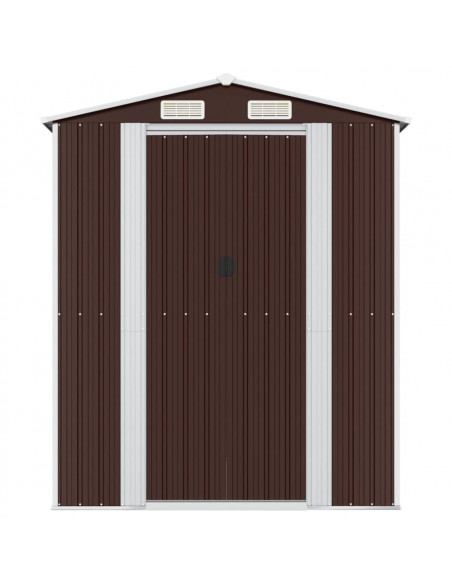 Capanno da Giardino Marrone Scuro 192x689x223cm Acciaio Zincato