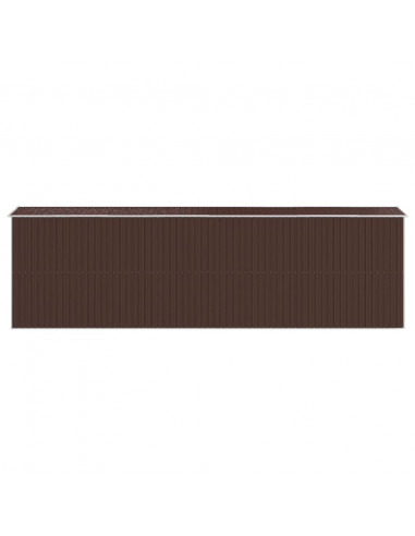 Capanno da Giardino Marrone Scuro 192x689x223cm Acciaio Zincato