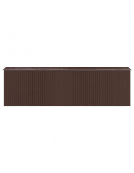 Capanno da Giardino Marrone Scuro 192x689x223cm Acciaio Zincato
