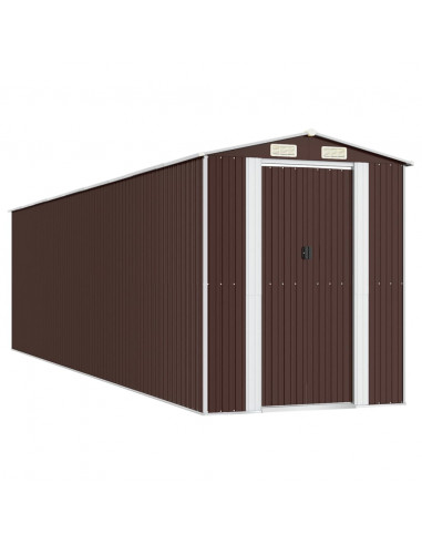 Capanno da Giardino Marrone Scuro 192x772x223cm Acciaio Zincato