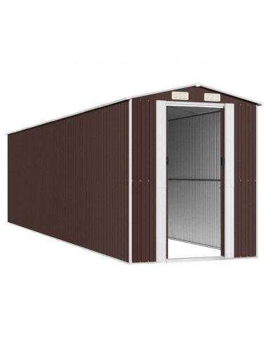 Capanno da Giardino Marrone Scuro 192x772x223cm Acciaio Zincato