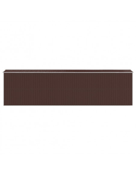 Capanno da Giardino Marrone Scuro 192x772x223cm Acciaio Zincato