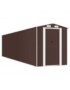 Capanno da Giardino Marrone Scuro 192x855x223cm Acciaio Zincato 2