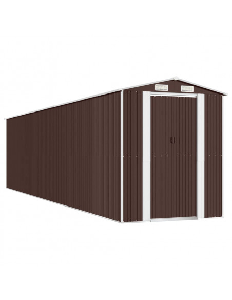Capanno da Giardino Marrone Scuro 192x855x223cm Acciaio Zincato