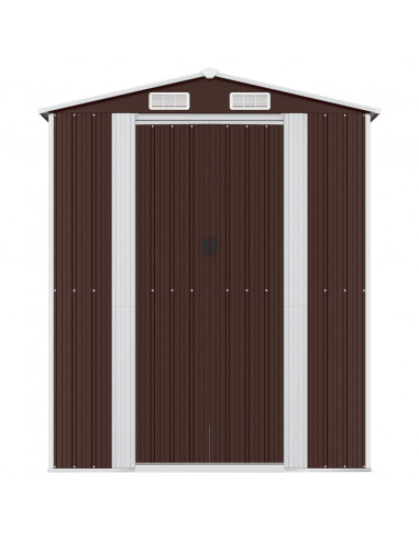 Capanno da Giardino Marrone Scuro 192x855x223cm Acciaio Zincato
