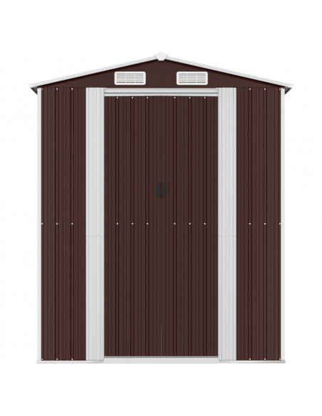 Capanno da Giardino Marrone Scuro 192x855x223cm Acciaio Zincato