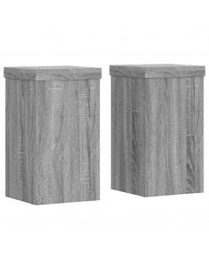 Supporti per Piante 2 pz Grigio 10x10x18 cm in Multistrato 2