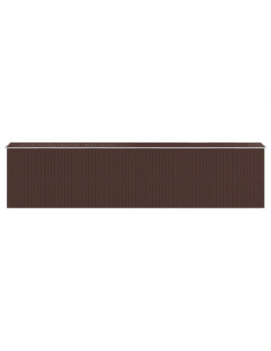 Capanno da Giardino Marrone Scuro 192x855x223cm Acciaio Zincato