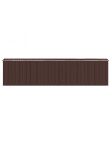 Capanno da Giardino Marrone Scuro 192x855x223cm Acciaio Zincato