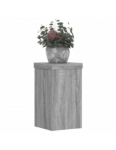 Supporti per Piante 2 pz Grigio 10x10x18 cm in Multistrato