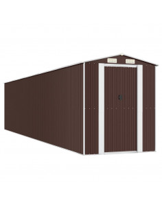 Capanno da Giardino Marrone Scuro 192x938x223cm Acciaio Zincato 2