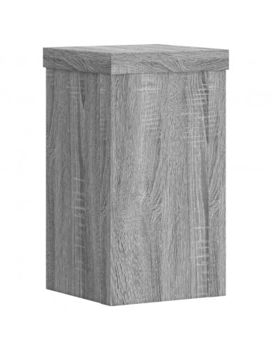 Supporti per Piante 2 pz Grigio 10x10x18 cm in Multistrato