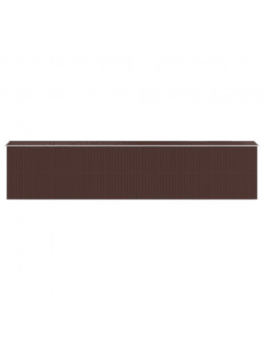 Capanno da Giardino Marrone Scuro 192x938x223cm Acciaio Zincato