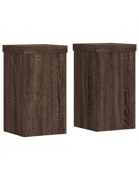 Supporti per Piante 2 pz Marrone 10x10x18 cm Legno Multistrato