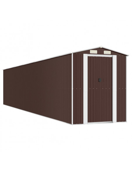 Capanno Giardino Marrone Scuro 192x1021x223 cm Acciaio Zincato