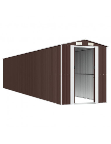 Capanno Giardino Marrone Scuro 192x1021x223 cm Acciaio Zincato