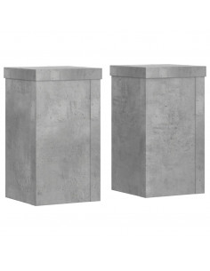Supporti per Piante 2 pz Grigio 10x10x18 cm Legno Multistrato 2