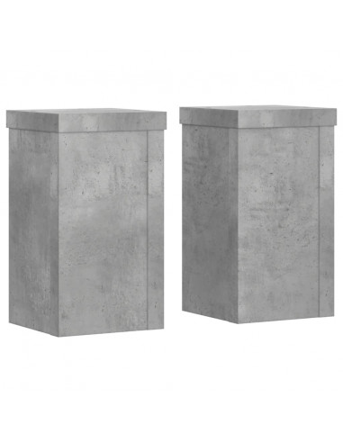 Supporti per Piante 2 pz Grigio 10x10x18 cm Legno Multistrato