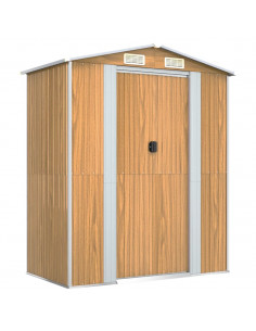 Capanno Giardino Marrone Chiaro 192x108x223 cm Acciaio Zincato 2