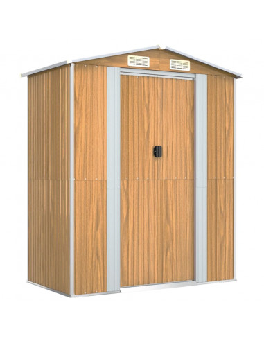 Capanno Giardino Marrone Chiaro 192x108x223 cm Acciaio Zincato