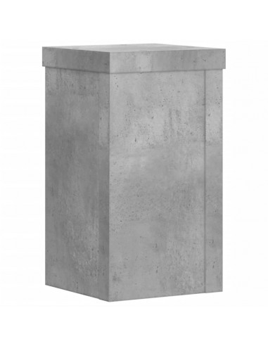 Supporti per Piante 2 pz Grigio 10x10x18 cm Legno Multistrato