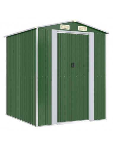Capanno da Giardino Verde 192x191x223cm Acciaio Zincato