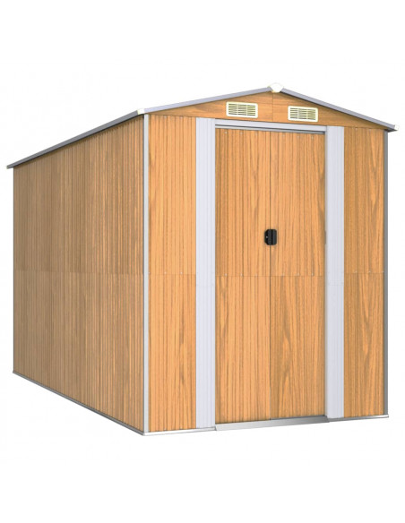 Capanno Giardino Marrone Chiaro 192x357x223cm Acciaio Zincato
