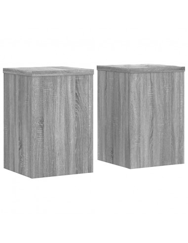 Supporti per Piante 2 pz Grigio 25x25x35 cm in Multistrato