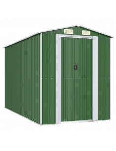 Capanno da Giardino Verde 192x357x223 cm Acciaio Zincato 2