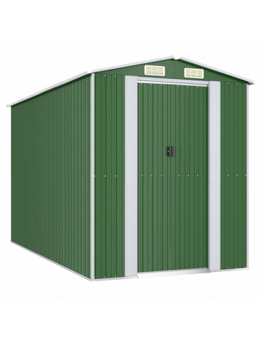 Capanno da Giardino Verde 192x357x223 cm Acciaio Zincato