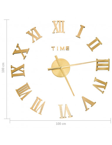 Orologio da Parete 3D Design Moderno Oro 100 cm XXL