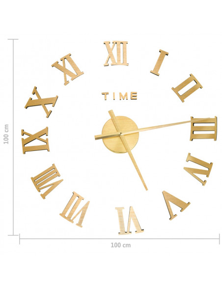 Orologio da Parete 3D Design Moderno Oro 100 cm XXL