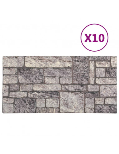 Pannelli Murali 3D con Design Mattoni Grigio Chiaro 10 pz EPS