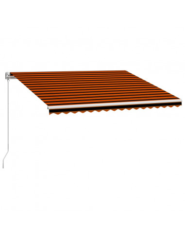 Tenda da Sole Retrattile Manuale 450x300 cm Arancione e Marrone