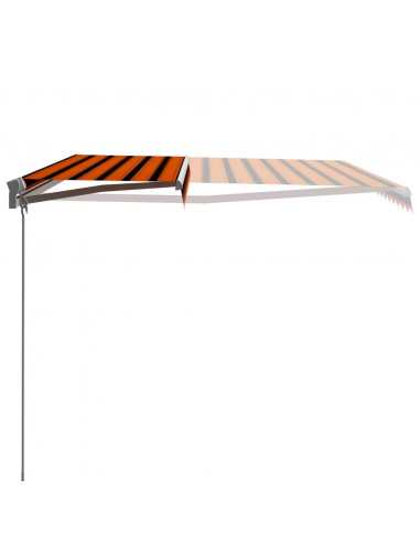 Tenda da Sole Retrattile Manuale 450x300 cm Arancione e Marrone
