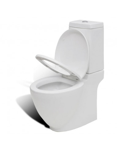 Set WC e Bidet con Piede in Ceramica Bianca