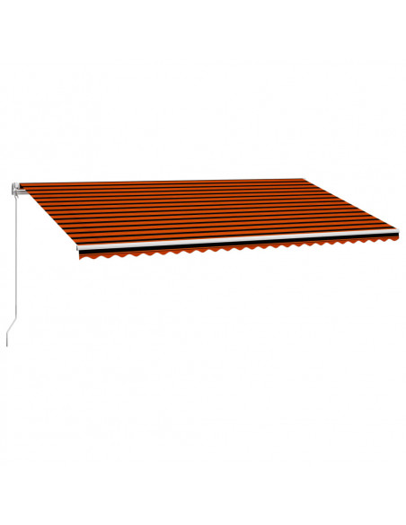 Tenda da Sole Retrattile Manuale 600x300 cm Arancione e Marrone