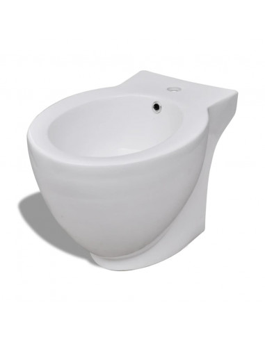 Set WC e Bidet con Piede in Ceramica Bianca