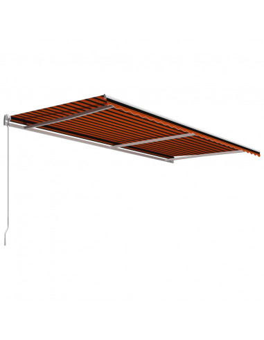 Tenda da Sole Retrattile Manuale 600x300 cm Arancione e Marrone